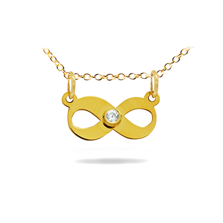 14K Solid Gold Symbol Diamond Necklace - Infinity