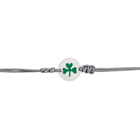 Round (White) Nameplate Bracelet with Symbol Enamelled