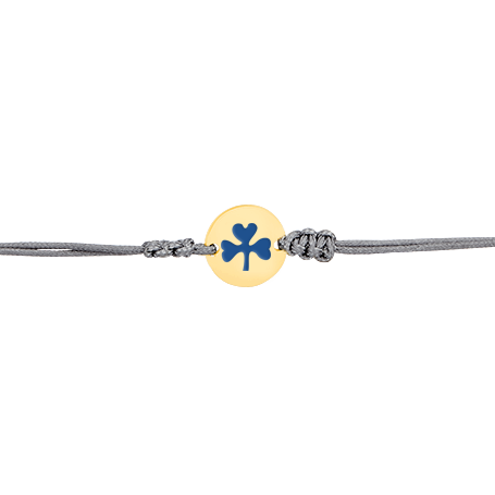 Round (Gold Plated) Nameplate Bracelet with Symbol Enamelled