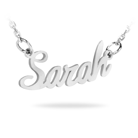 Sterling Silver Name Necklace (Font 5) - Medium size