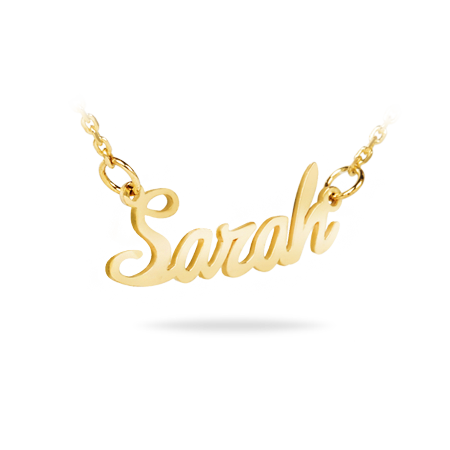 14K Solid Gold Name Necklace (Font 5) - Small size