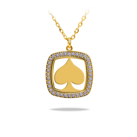 Symbol Necklace in Square Frame with Zirconia - Symbol