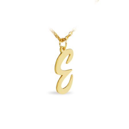14K Solid Gold Necklace with Initial (Font 1) Small size