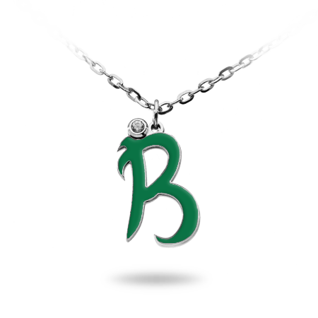 Initial (WHITE) Necklace Enamelled with Zirconia Stone (font 1)