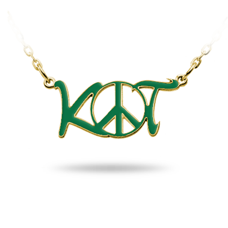 Double Initial & Symbol (YELLOW) Necklace Enamelled (Font 1)
