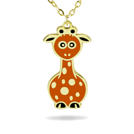 Animal Necklace with Enamel - GIRAFFE