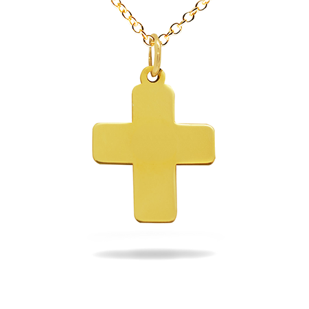 14K Solid Gold Cross Pendant