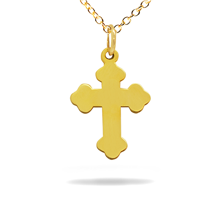 14K Solid Gold Cross Pendant