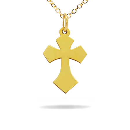 14K Solid Gold Cross Pendant