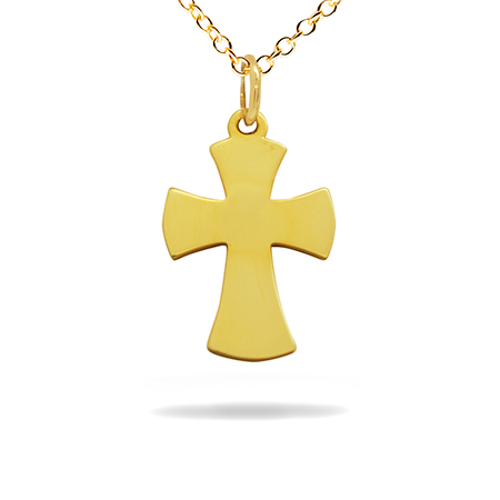 14K Solid Gold Cross Pendant