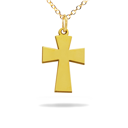 14K Solid Gold Cross Pendant