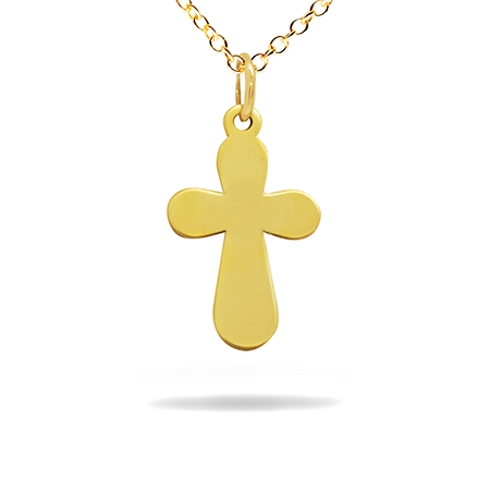 14K Solid Gold Cross Pendant