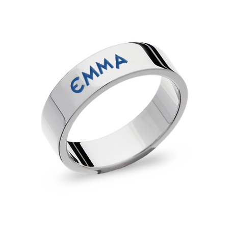 Enamel outlet name ring