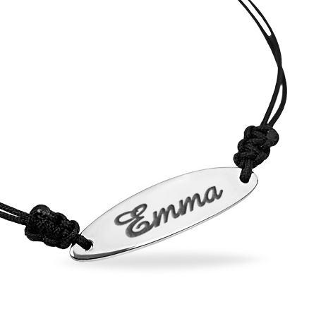 Personalized Sterling Silver Oval Nameplate Bracelet, engraved
