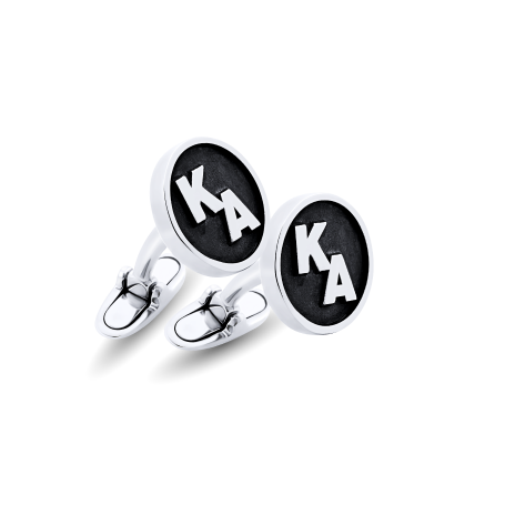 Personalized Round Cufflinks with Two Initials and Engraving