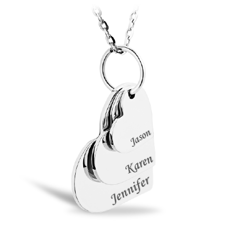Heart shape Discs Necklace with Engraved Names