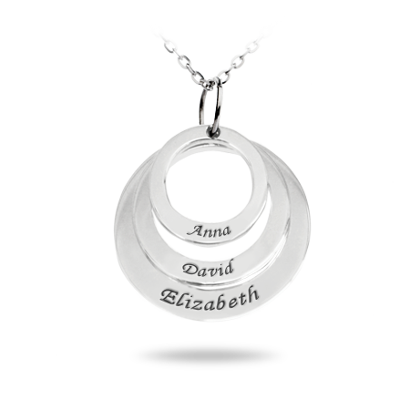 Pierced Discs Necklace with Engraved Names