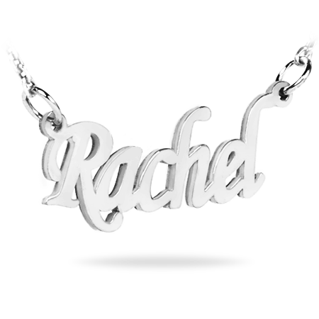 Sterling Silver Name Necklace (Font 2) - Medium size