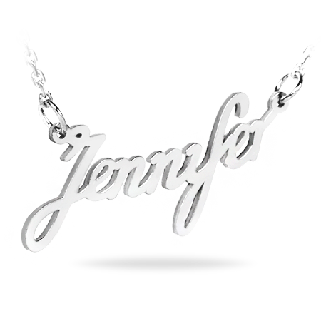 Sterling Silver Name Necklace (Font 3) - Medium size