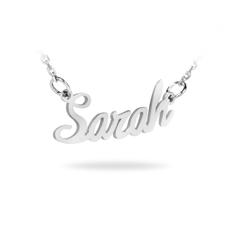 Sterling Silver Name Necklace (Font 5) - Small size