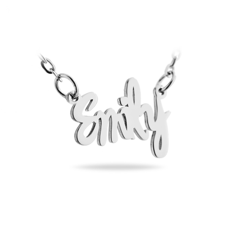 Sterling Silver Name Necklace Clasic - (Font 1) Small size