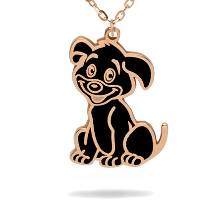 Animal Necklace with Enamel - DOG 