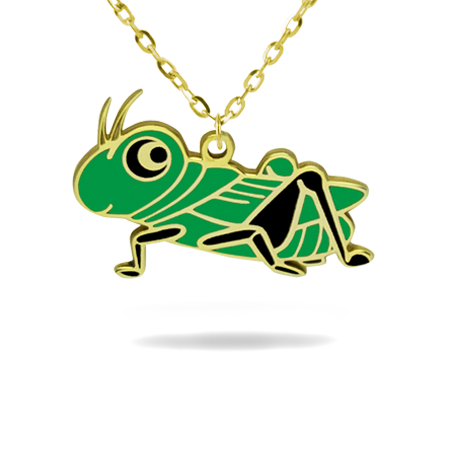 Animal Necklace with Enamel - CRICKET