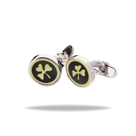Make Your Own Round Cufflinks with (Yellow) Symbol and Enamel